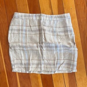 Forever 21 Beige and Blue Plaid Mini Skirt